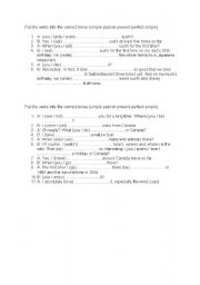 English worksheet: present perfect or simple past
