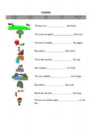 English worksheet: Directional Prepositions