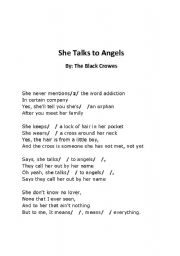English worksheet: She talks to Angels Phonetics Listening