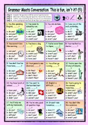English Worksheet: Grammar Meets Conversation: Questions Tags (9) - Asking for Information