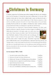 English Worksheet: Christmas in Germany with key