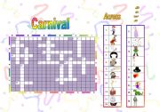 English Worksheet: Carnival Crossword Puzzle