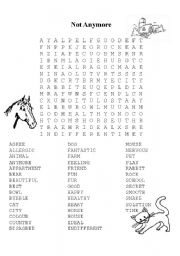 English Worksheet: Animal Puzzle
