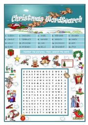 Christmas Wordsearch (editable-+ key)