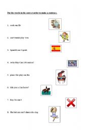 English worksheet: what can they do?
