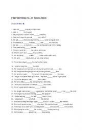 English Worksheet: PREPOSITIONS