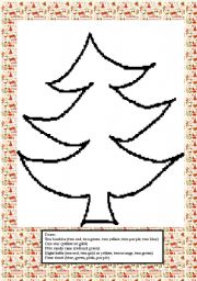English Worksheet: decorate a xmas tree