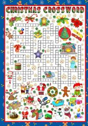 English Worksheet: A CHRISTMAS CROSSWORD (KEY INCLUDED)