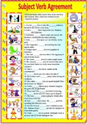 Subject Verb Agreement (with B/W and answer key) **editable