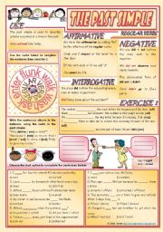 English Worksheet: Past Simple Pack - regular verbs [rules, examples & exercises] - keys included ((2 pages)) ***editable