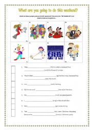 English Worksheet: What are these people going to do this weekend?