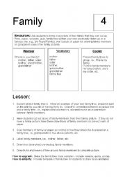 English Worksheet: FAMLY