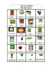 VEGETABLES  PICTIONARY