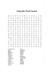 English Worksheet: Fairy Tale Wordsearch