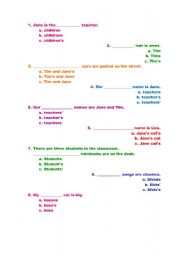 English worksheet: possessive s