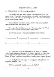 English Worksheet: P.5 English