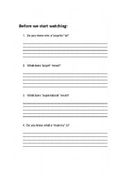English Worksheet: Psych - TV Show Lesson