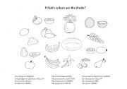 English Worksheet: The colours and fruits