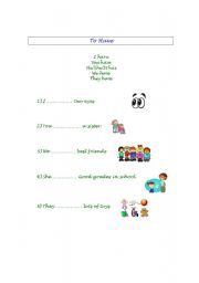 English worksheet: To Have verb practice