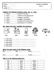 English test for grade 3