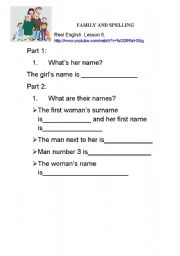 English Worksheet: family and friends