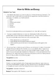 English Worksheet: How to write an essay