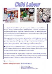 English Worksheet: Reading: Child Labour
