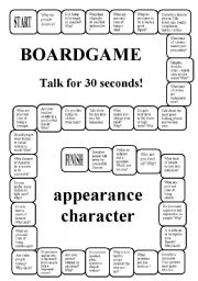 Boardgame - appearanace, character (35 questions, editable) - ESL ...