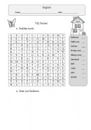 English Worksheet: My house