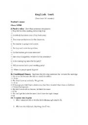 English worksheet: English test 30