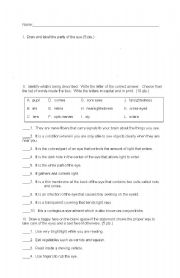 English worksheet: Science Quiz (Eyes)