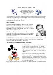 English Worksheet: Reading Comprehension Walt Disney