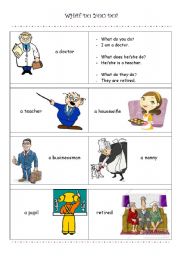 English Worksheet: What do you do? Occupation