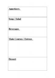 English worksheet: Practice how to order the food in the restaurant 