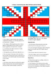 English Worksheet: Crossword puzzle. Britain and the British