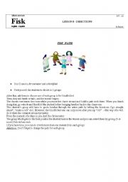 English worksheet: teaching directions