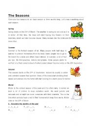 English Worksheet: The Seasons