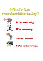 English worksheet: whats the weather like today