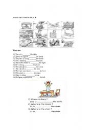 English Worksheet: Prepostions of place