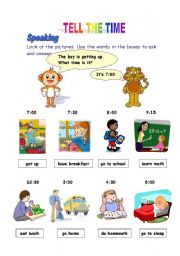 English Worksheet: Tell the time