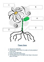 English worksheet: Labelling_Flower_Game