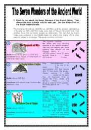 English Worksheet: The Seven Wonders of the Ancient World - 4 pages + Key