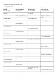 English Worksheet: past simple forms