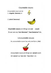 English Worksheet: Countable and Uncountable Basics