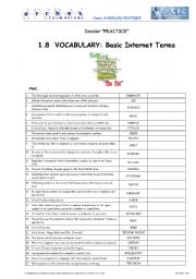 English Worksheet: Basic Internet Terms