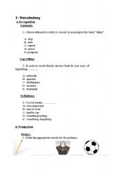 English Worksheet: Vocabulary