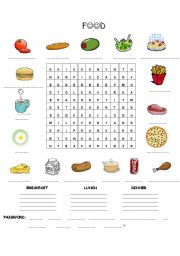 English Worksheet: FOOD