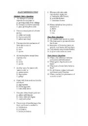 English Worksheet: Plant repoduction test
