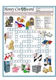 English Worksheet: Money Crossword (part 3)