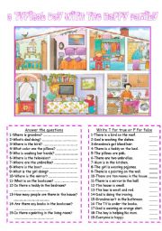 English Worksheet: A Typical Day With The Happy Family